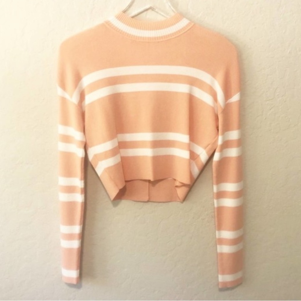 Elliatt Hunt Peach Stripe Crop Top Size Small